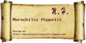 Merschilcz Hippolit névjegykártya